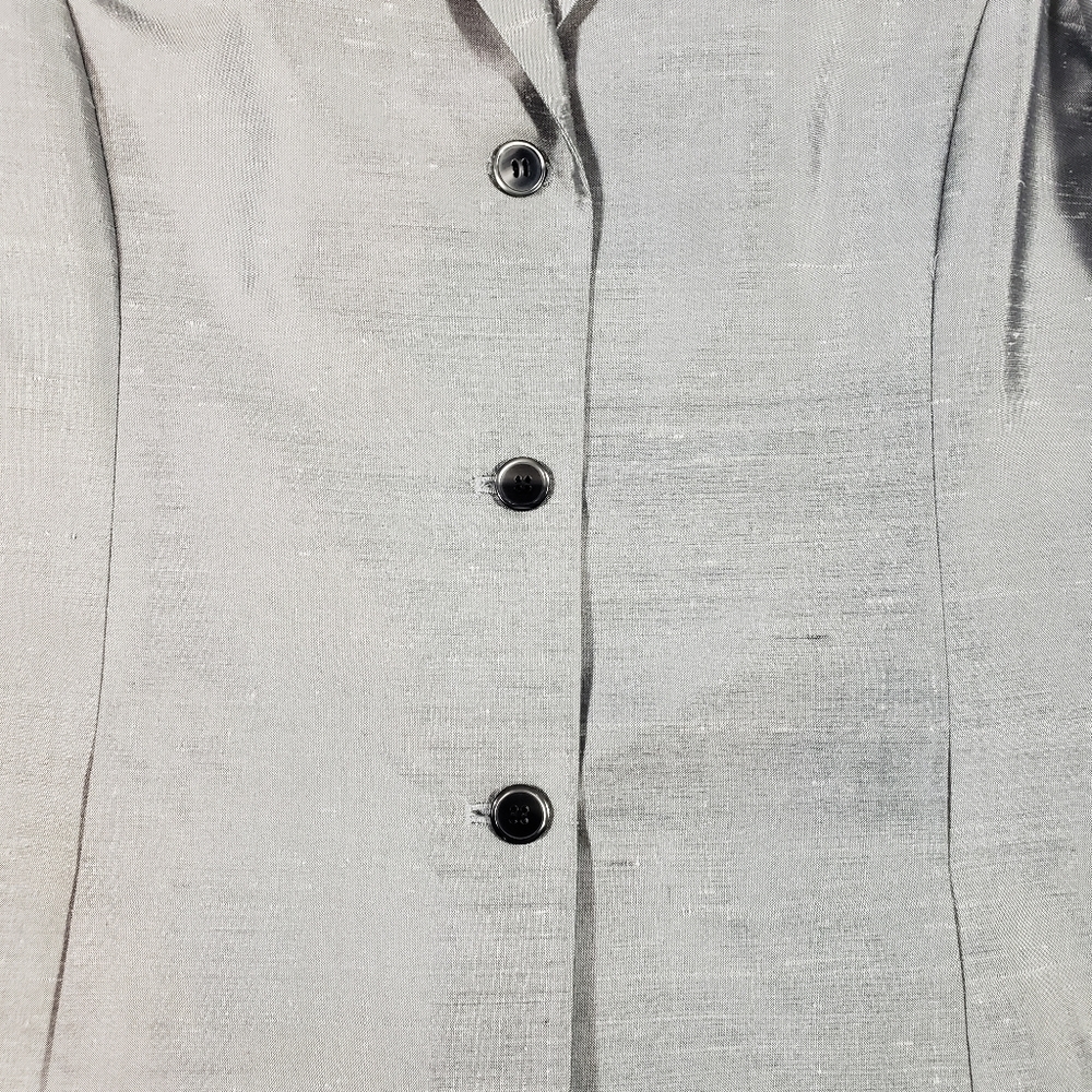 Liz Claiborne 100% Silk Gray Blazer Jacket Size 8 Button Up Professional Career - Picture 6 of 13
